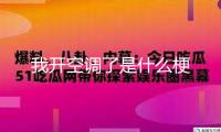 我開空調了是什么梗